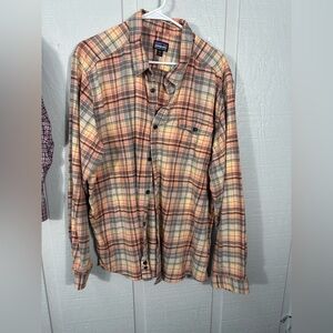 Patagonia Men’s Brown Plaid Flannel Long Sleeve  Shirt Size XXL EUC